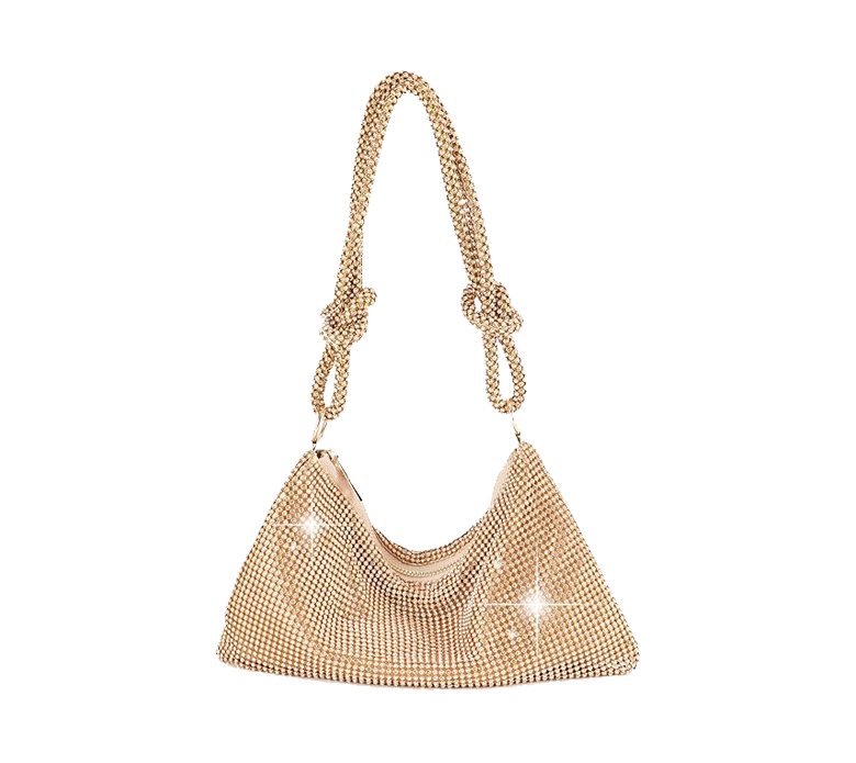 Gold, Rhinestone Clutch Purse